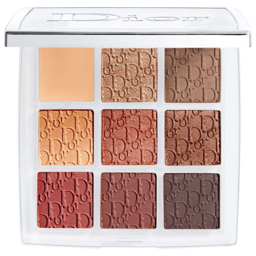 Dior Backstage Eye Palette - professional studio packshot, warm shade family with peach, coral, terracotta and warm browns (gallery image, not a specific variant)
