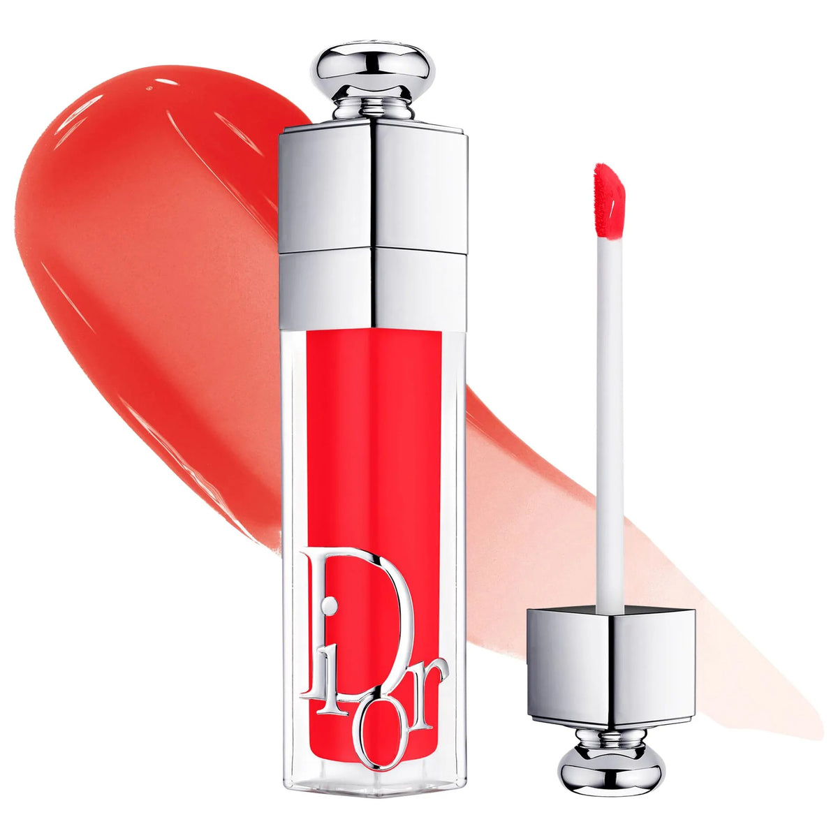 Dior Addict Lip Maximizer Gloss 015 Cherry - professional packshot with applicator and shade swatch