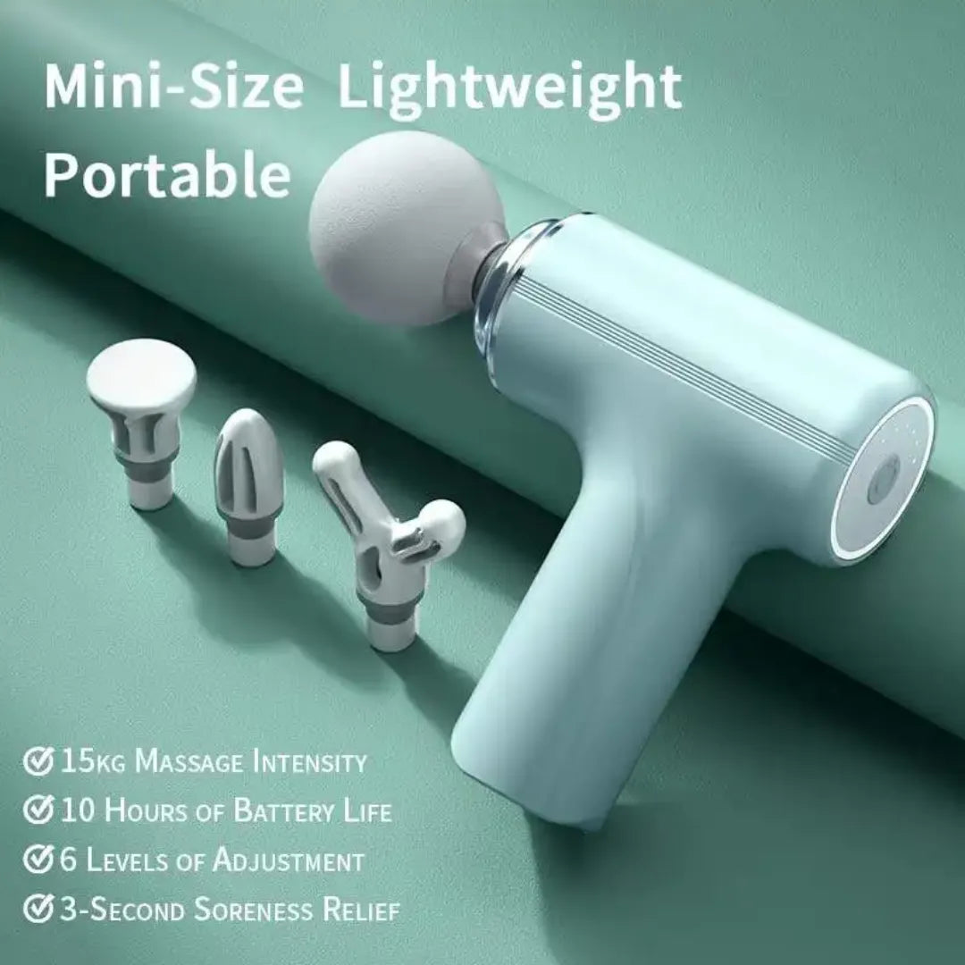 Portable Mini Massage Gun with 4 Interchangeable Heads - Buy Online in Pakistan at Cosmia.pk