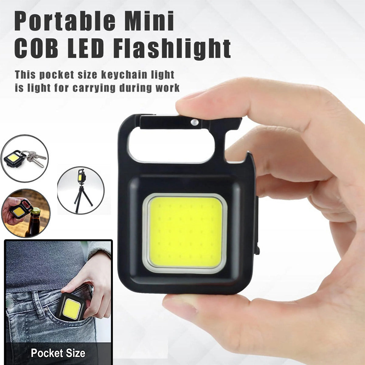Multi-Function COB Rechargeable Keychain Light - Buy Online in Pakistan at Cosmia.pk