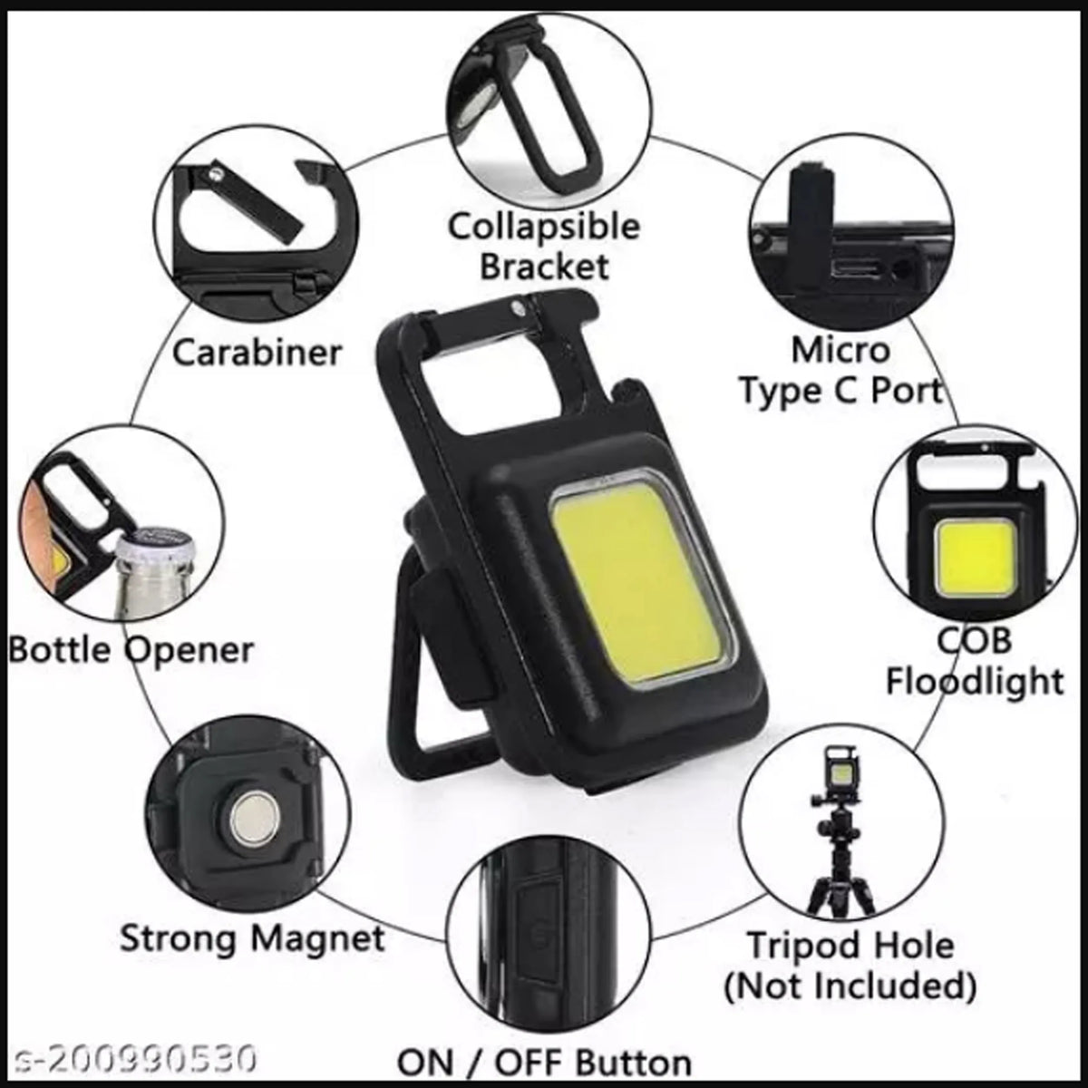 Multi-Function COB Rechargeable Keychain Light - Buy Online in Pakistan at Cosmia.pk