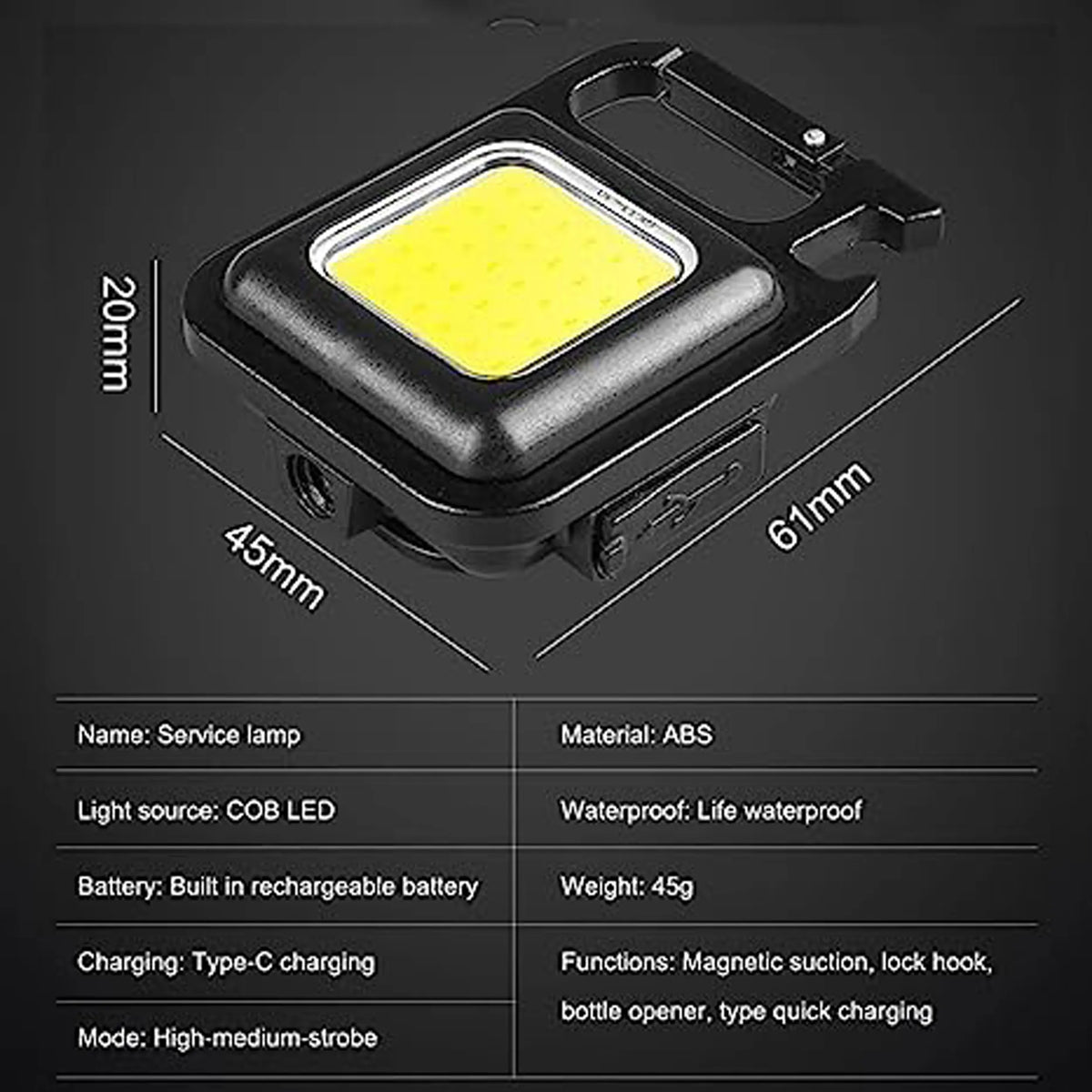 Multi-Function COB Rechargeable Keychain Light - Buy Online in Pakistan at Cosmia.pk