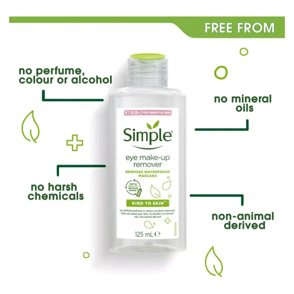 Simple Kind to Skin Eye Make‑Up Remover - 125ml - Buy Online in Pakistan at Cosmia.pk