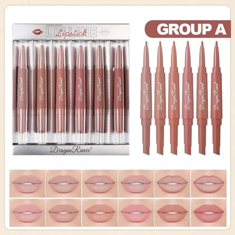 DragonRanee 6pcs 2-in-1 Matte Lipstick and Lip Liner Set - buy online in Pakistan - Image 1