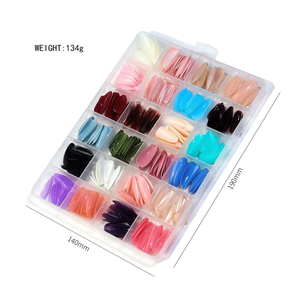 576 Pcs False Nails – Short Coffin & Almond French with Free Glue & Jelly Stickers - Buy Online in Pakistan at Cosmia.pk
