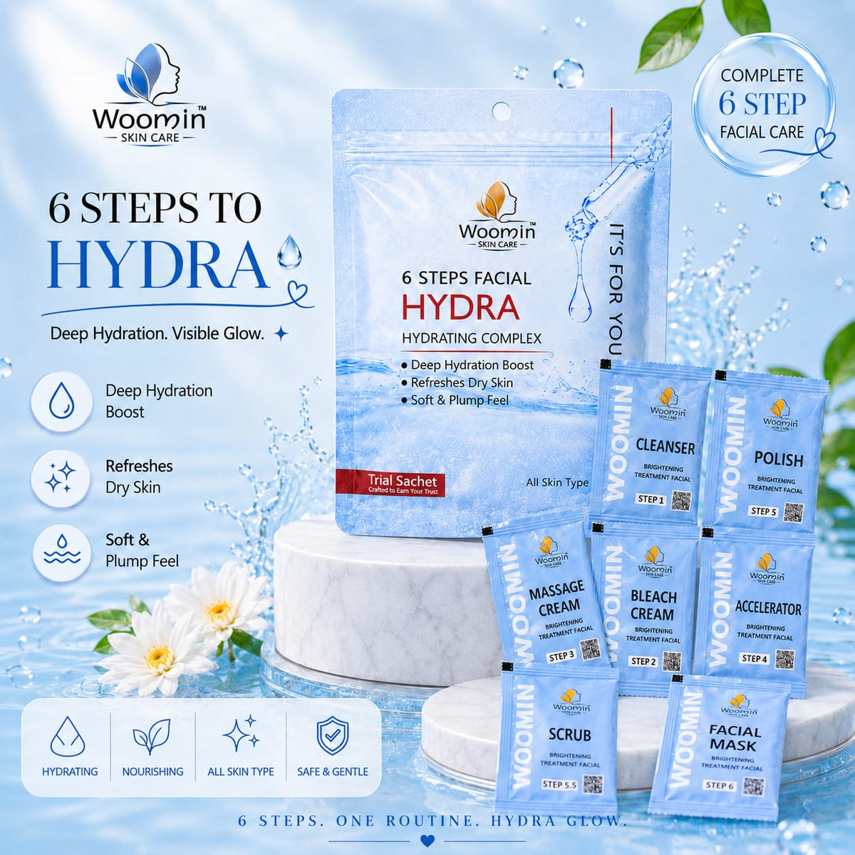 Woomin Skin Care 6 Steps Hydra Facial Kit - Buy Online in Pakistan at Cosmia.pk