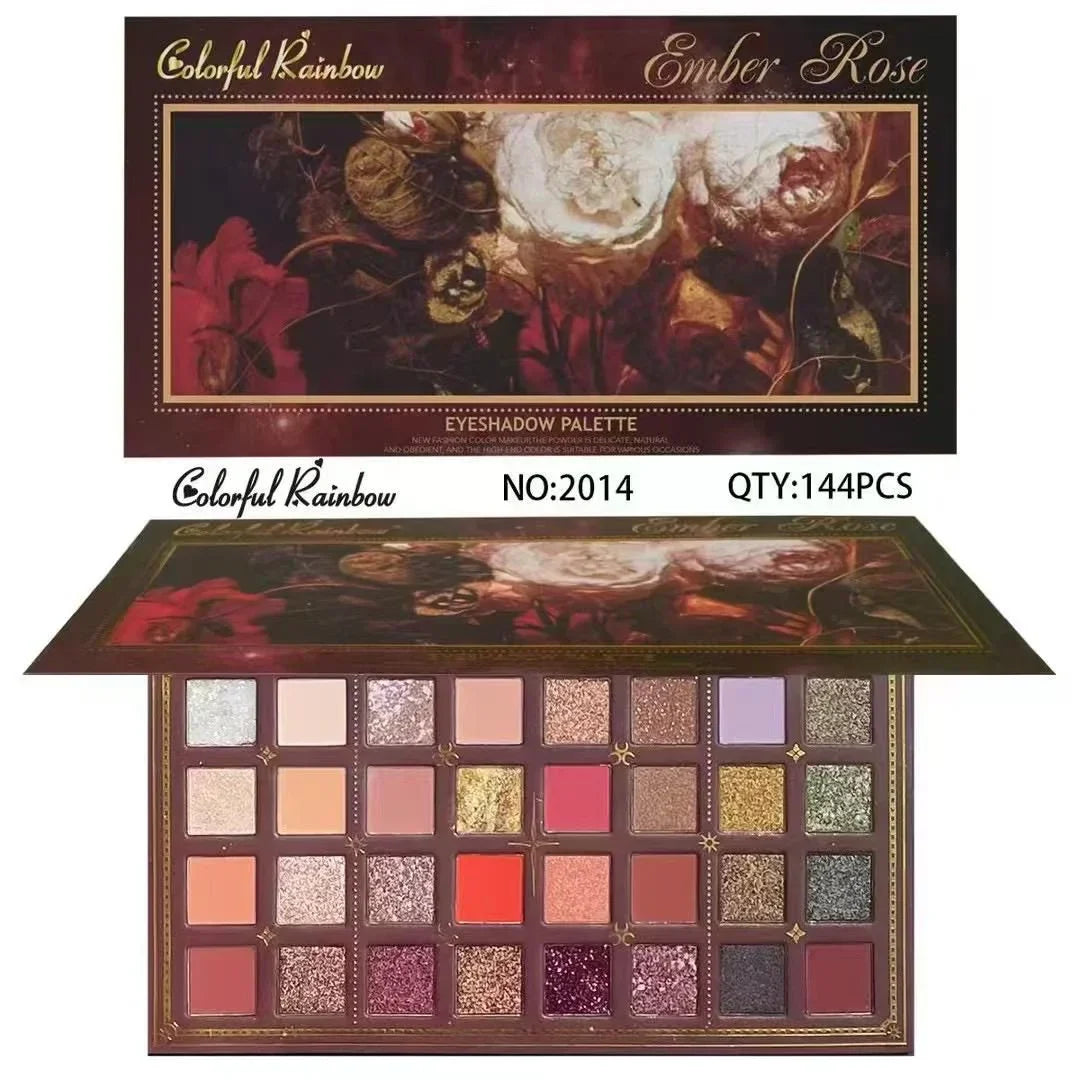 Colorful Rainbow Ember Rose Eyeshadow Palette - 32 Colors - Buy Online in Pakistan at Cosmia.pk