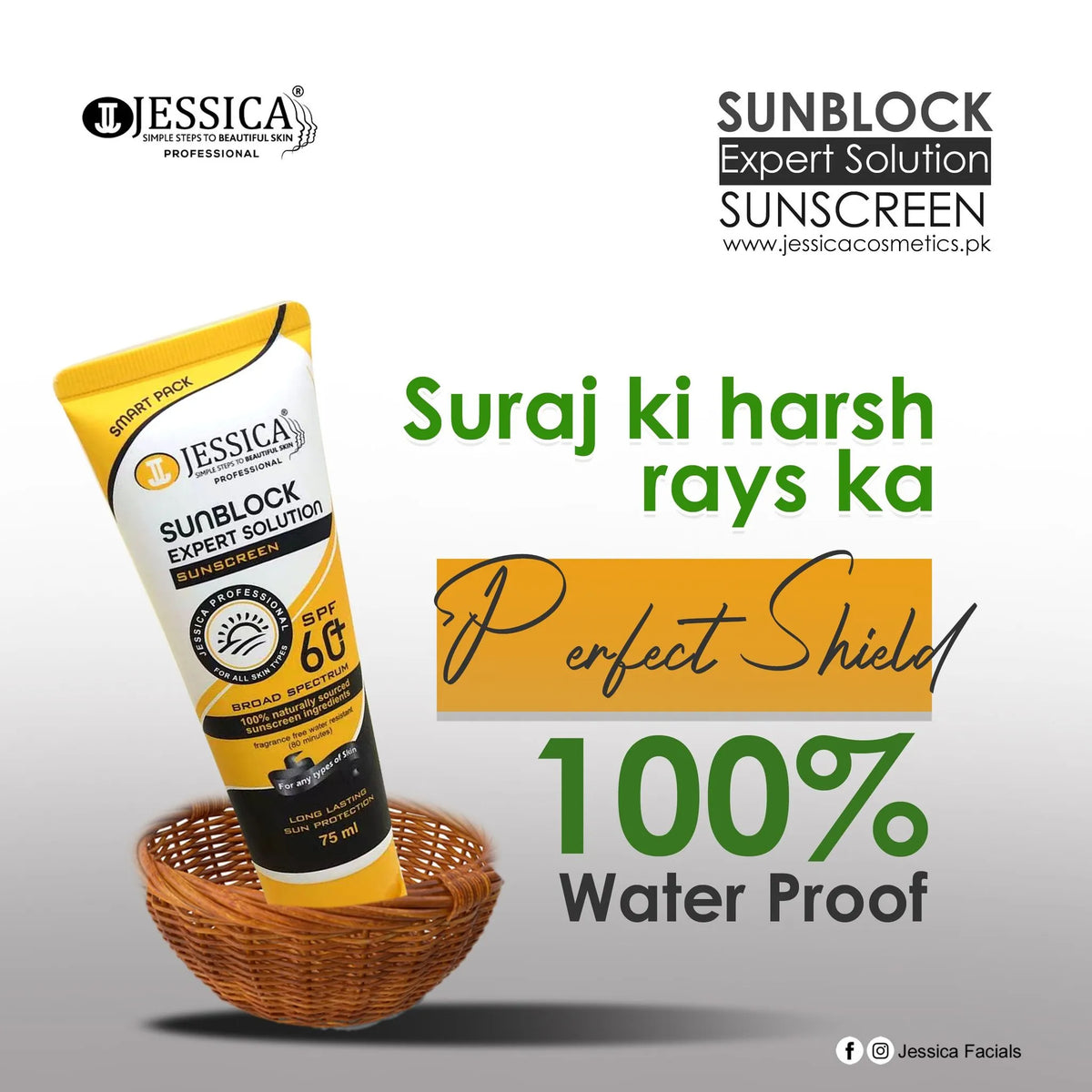 Jessica Sunblock SPF 60+ Expert Solution - Buy Online in Pakistan at Cosmia.pk