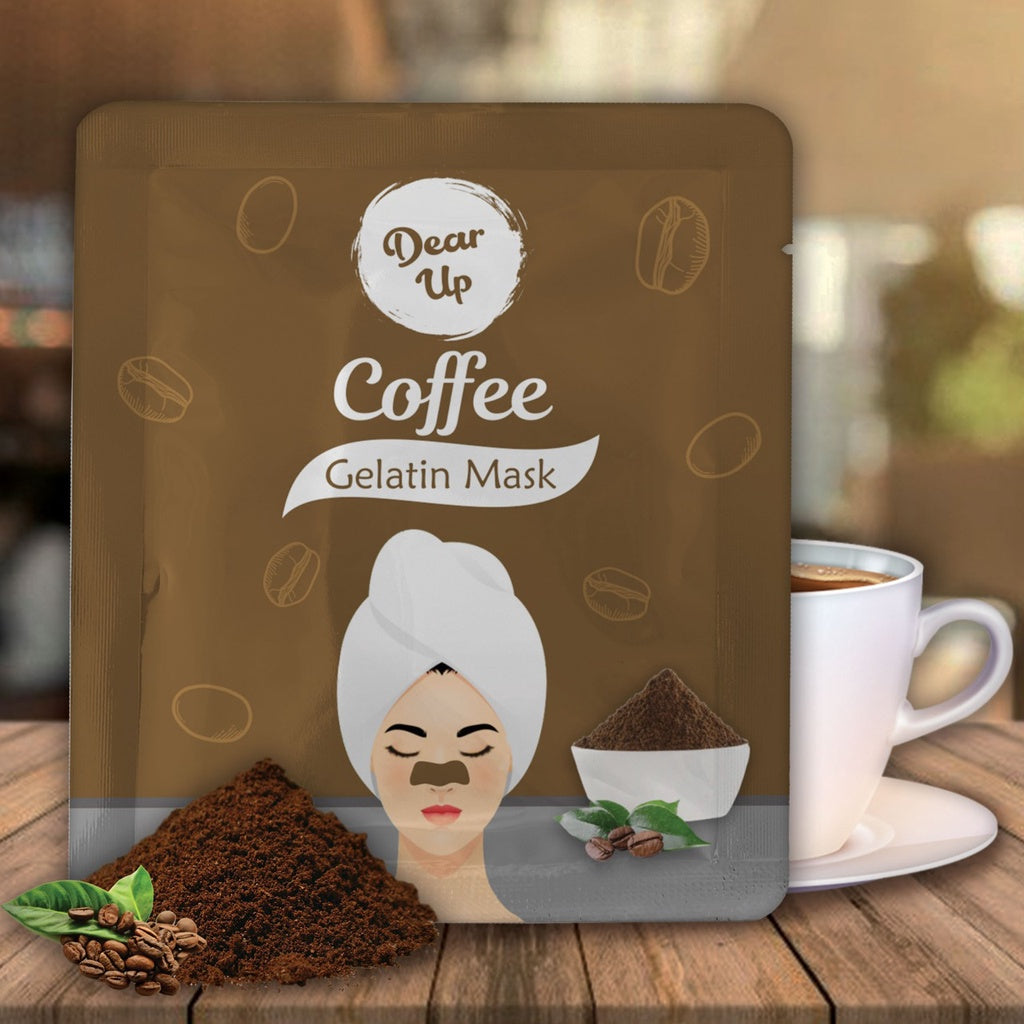 Coffee gelatin peel off mask sachet