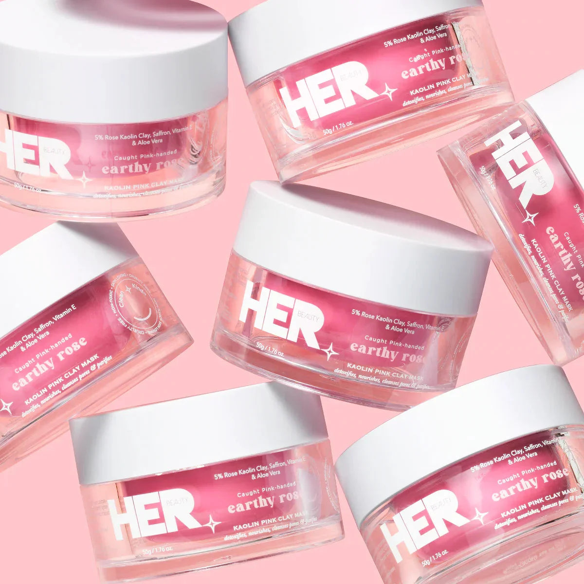 HER Beauty earthy rose Kaolin Pink Clay Mask 50g - Buy Online in Pakistan at Cosmia.pk