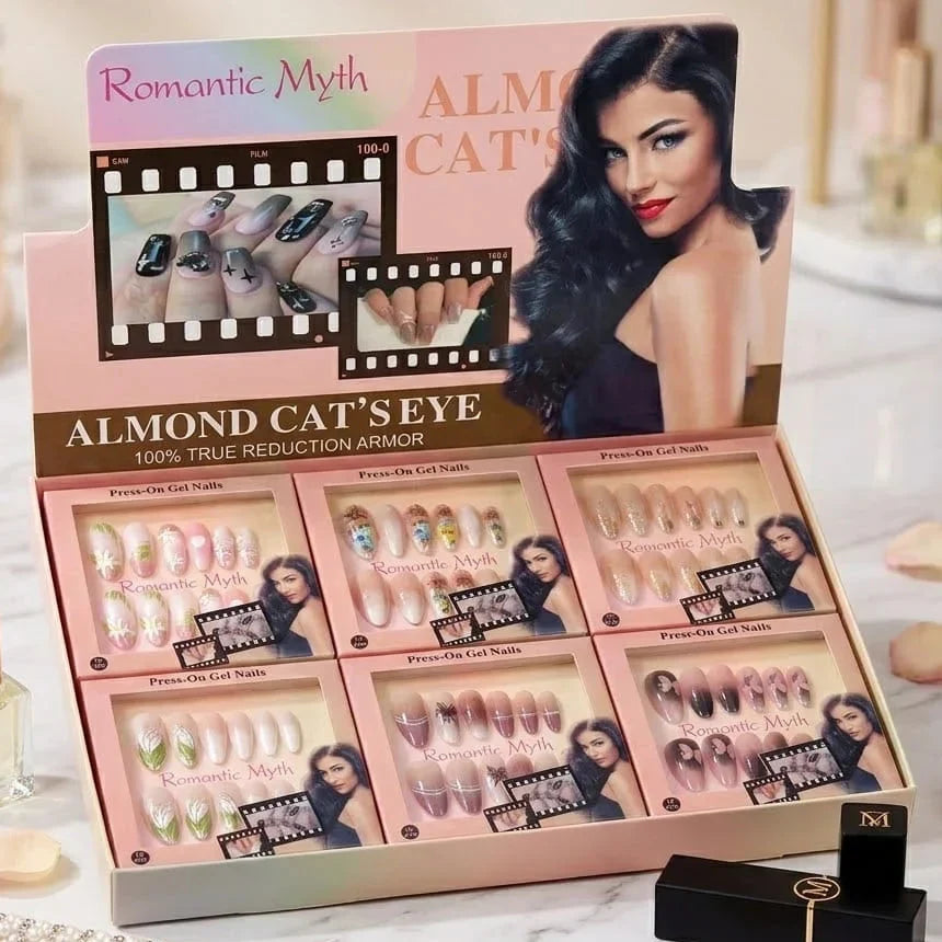 Romantic Myth Almond Cat's Eye Press-On Gel Nails Set - Buy Online in Pakistan at Cosmia.pk