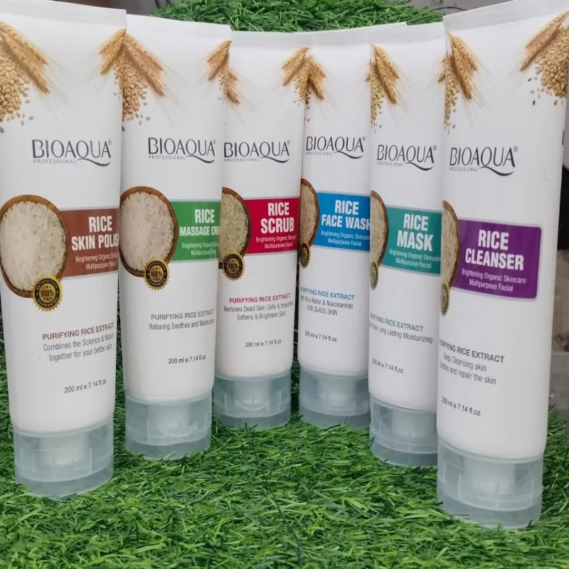 Bioaqua 6-Piece Rice Facial Set - 200 ml Each - Buy Online in Pakistan at Cosmia.pk