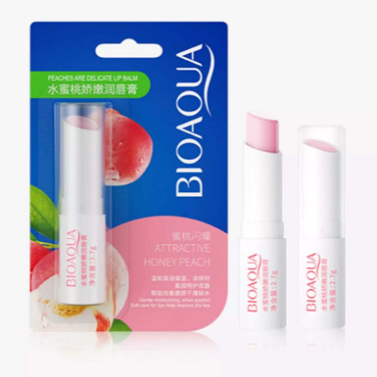 BIOAQUA Honey Peach Ripping Lip Balm - 2.7g - Buy Online in Pakistan at Cosmia.pk