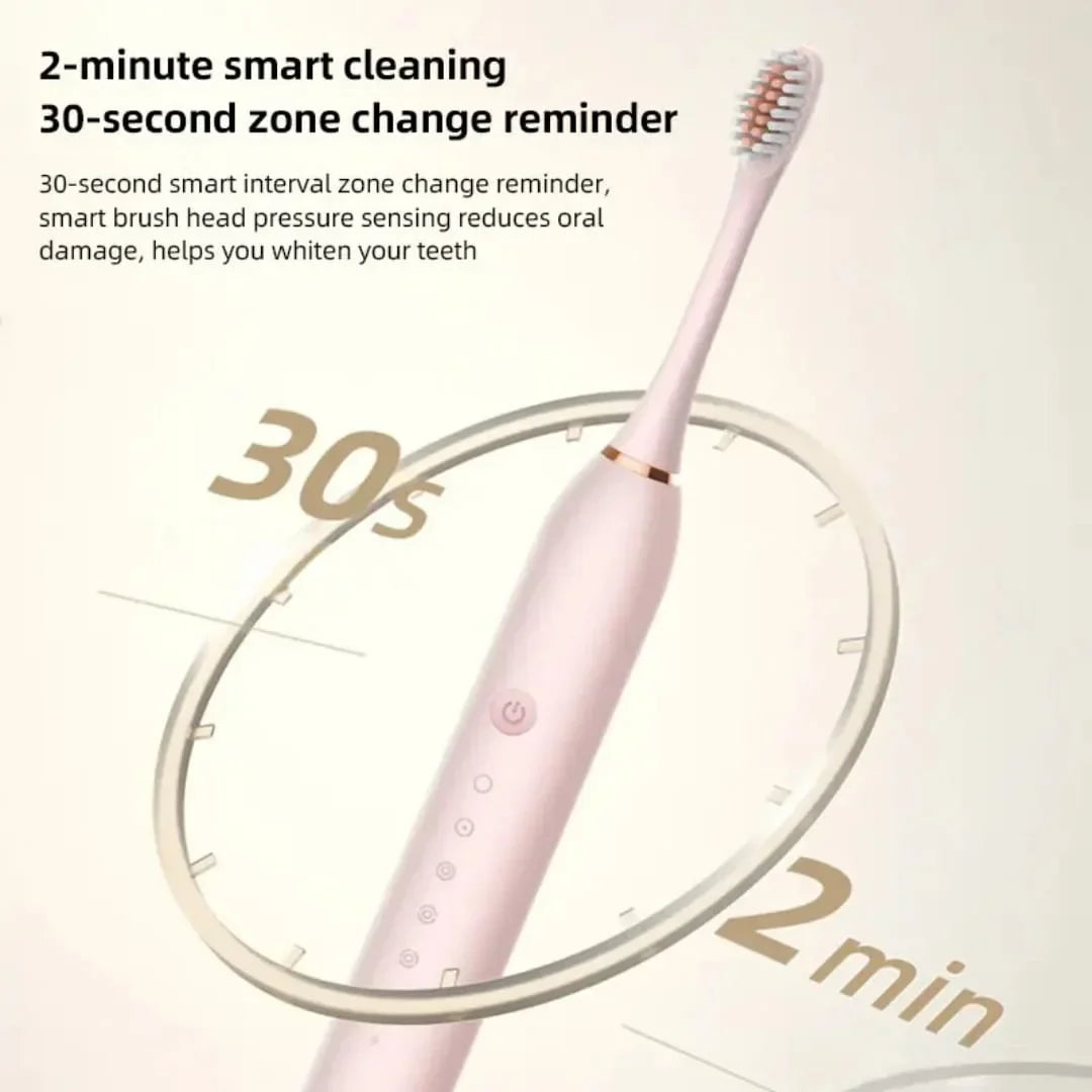 USB Rechargeable Ultrasonic Tooth Brush with 4 Brush Heads - Buy Online in Pakistan at Cosmia.pk
