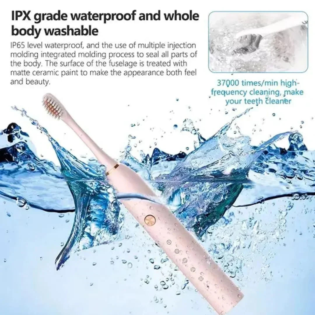 USB Rechargeable Ultrasonic Tooth Brush with 4 Brush Heads - Buy Online in Pakistan at Cosmia.pk