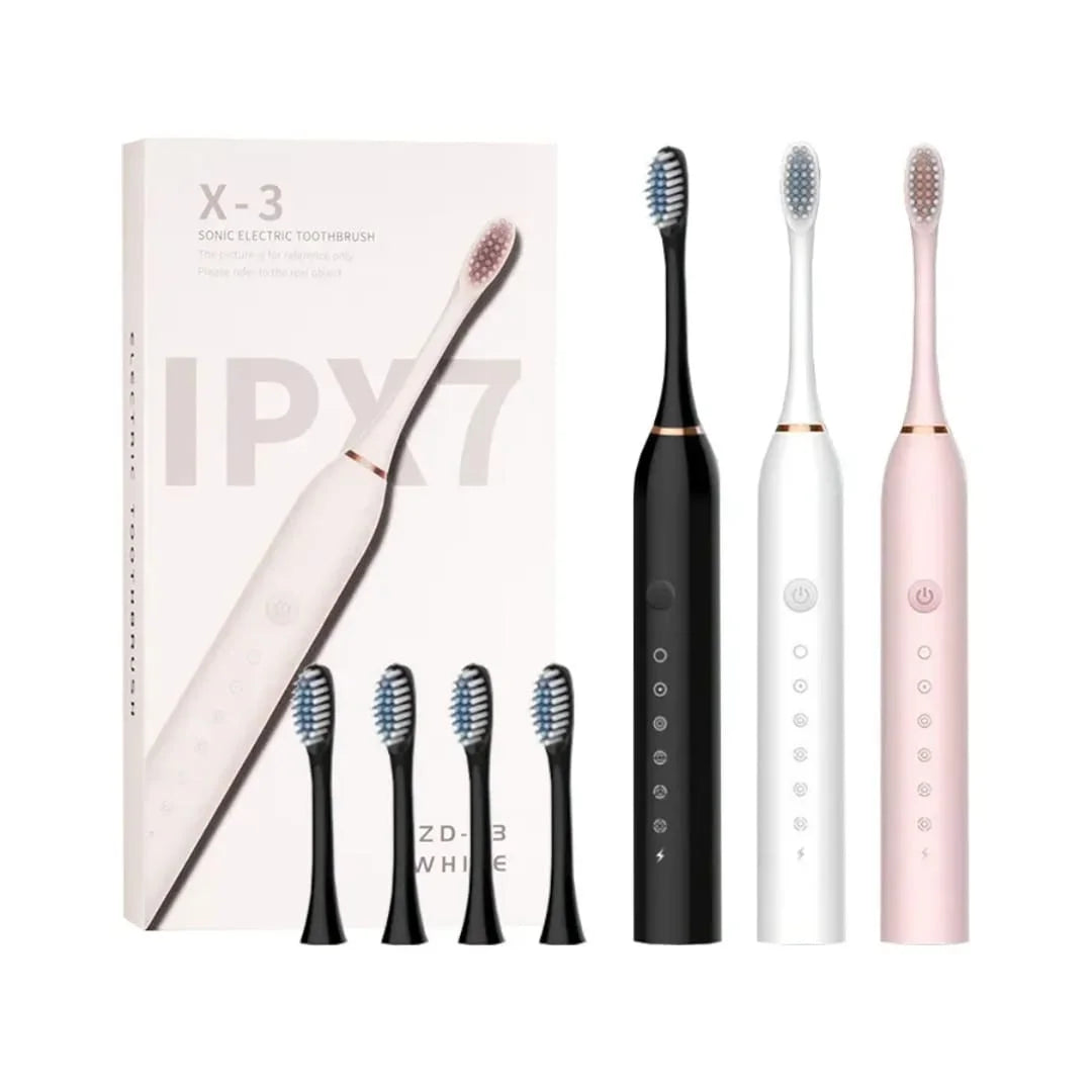USB Rechargeable Ultrasonic Tooth Brush with 4 Brush Heads - Buy Online in Pakistan at Cosmia.pk