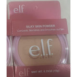 e.l.f. Silky Skin Powder compact Medium Beige tone in pink packaging