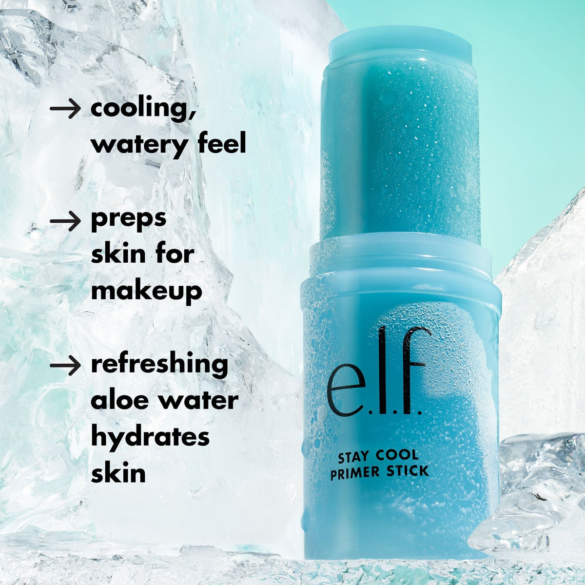 e.l.f. Stay Cool Primer Stick 17g cooling watery feel benefits image