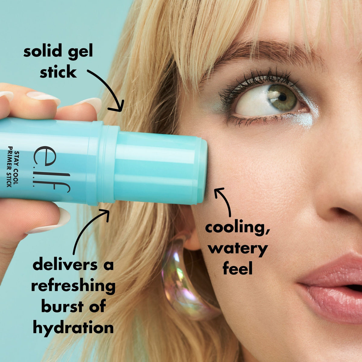 e.l.f. Stay Cool Primer Stick 17g solid gel stick application image