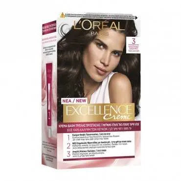 LOreal Excellence Creme 3 Natural Darkest Brown - Buy Online in Pakistan at Cosmia.pk