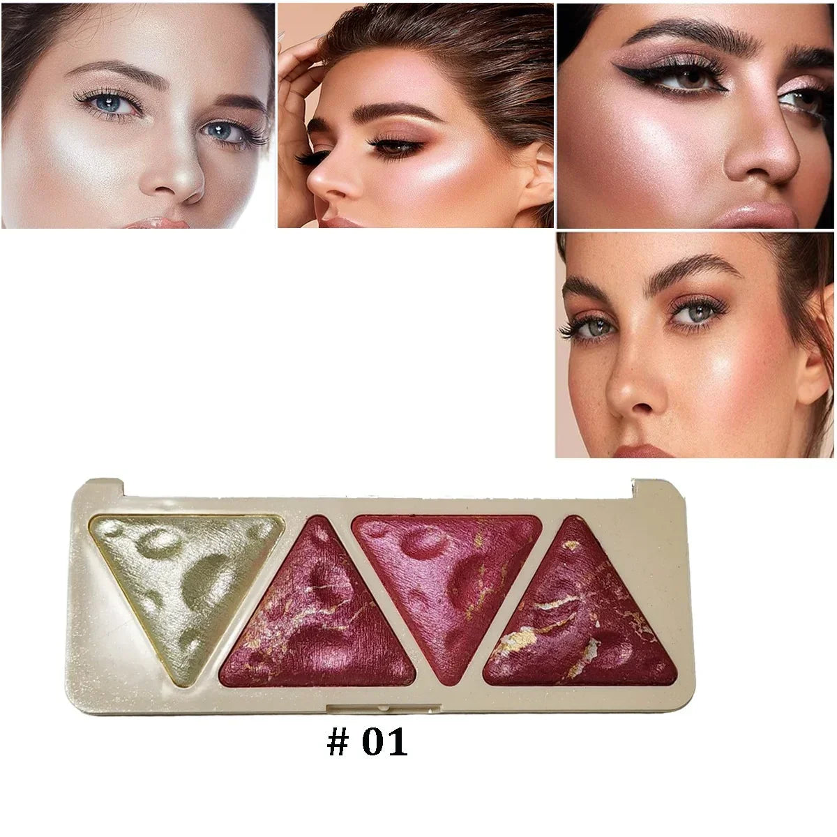 4 Colors Long Lasting Shimmer Triangle Cheese Blush - Buy Online in Pakistan at Cosmia.pk