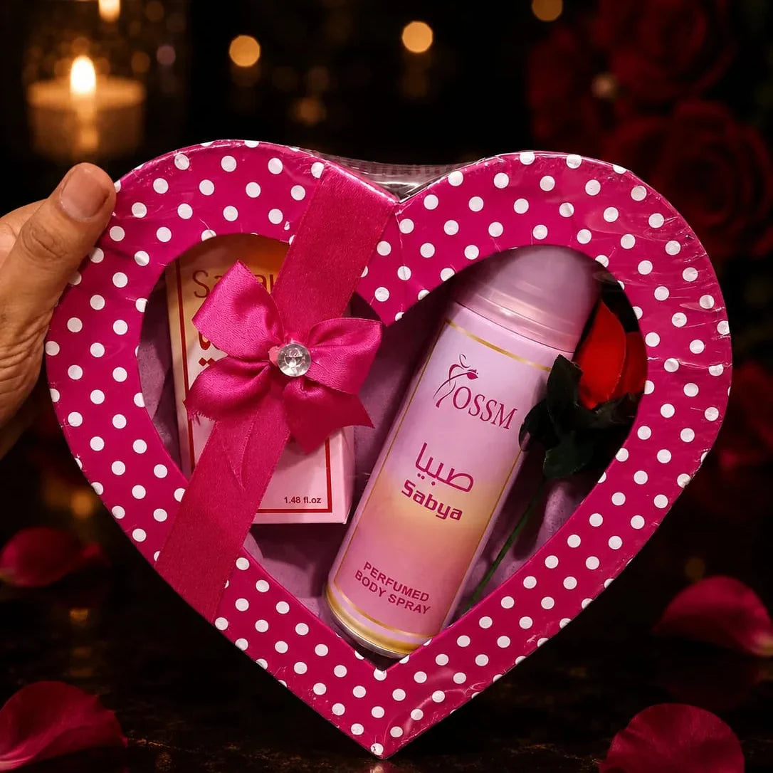 Heart Shape Gift Pack 2 Pcs Perfume 35ml + 200ml Body Spray Set - Buy Online in Pakistan at Cosmia.pk