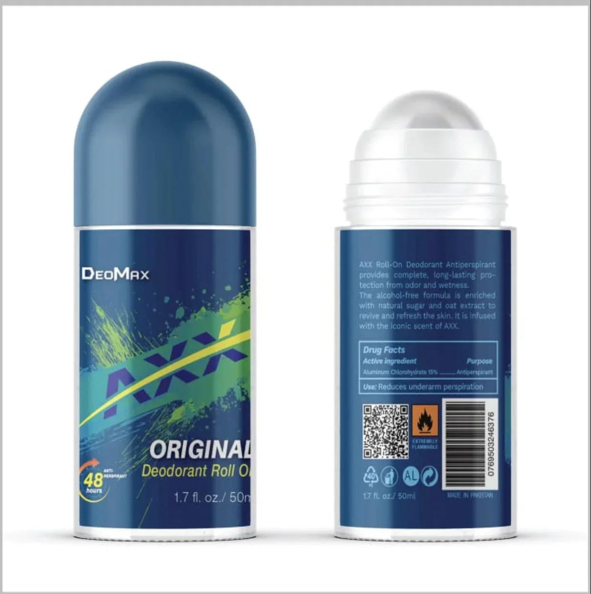 Deomax Original Deodorant Roll On 48H Long Lasting 50ml - Buy Online in Pakistan at Cosmia.pk