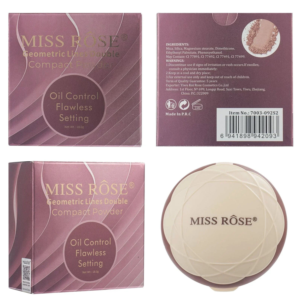 Miss Rose Oil Control Flawless Setting Compact Powder - Buy Online in Pakistan at Cosmia.pk