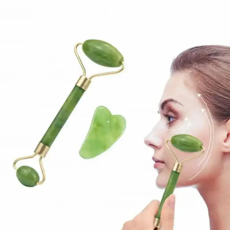2 In 1 Jade Roller & Gua Sha Set - Buy Online in Pakistan at Cosmia.pk