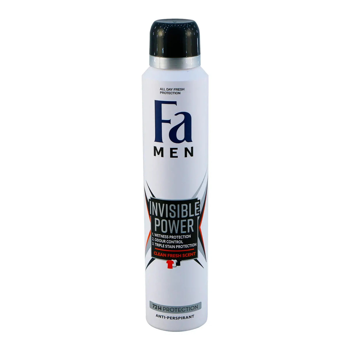 Fa Men Invisible Power Dry 72h Anti-Perspirant Deodorant 200ml – Clean Fresh Scent - Image 1
