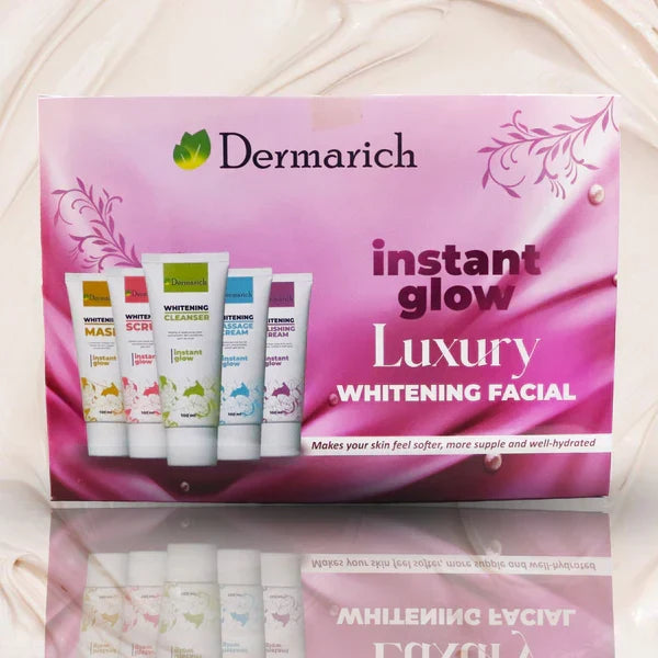 Dermarich Instant Glow Luxury Whitening Facial Kit- 5 Steps - Buy Online in Pakistan at Cosmia.pk