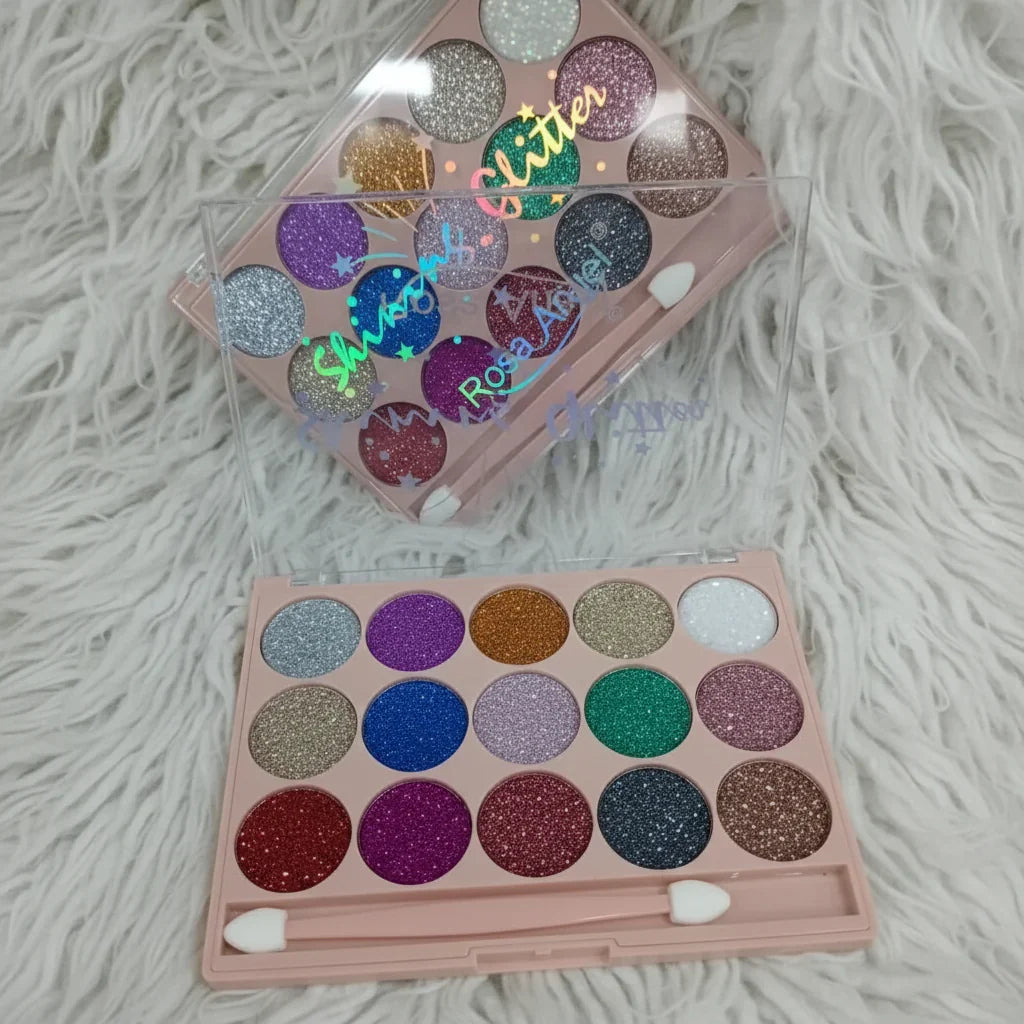 Rosa Angel Shinning Glitter Eyeshadow Palette - 15 Colors - Buy Online in Pakistan at Cosmia.pk