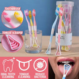 2in1 Toothbrush With Tongue Cleaner - 8 Pcs Cosmia.pk