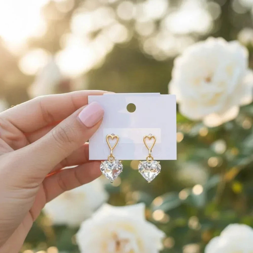 Korean Style Heart Earrings — Cute & Chic Accessory - Buy Online in Pakistan at Cosmia.pk
