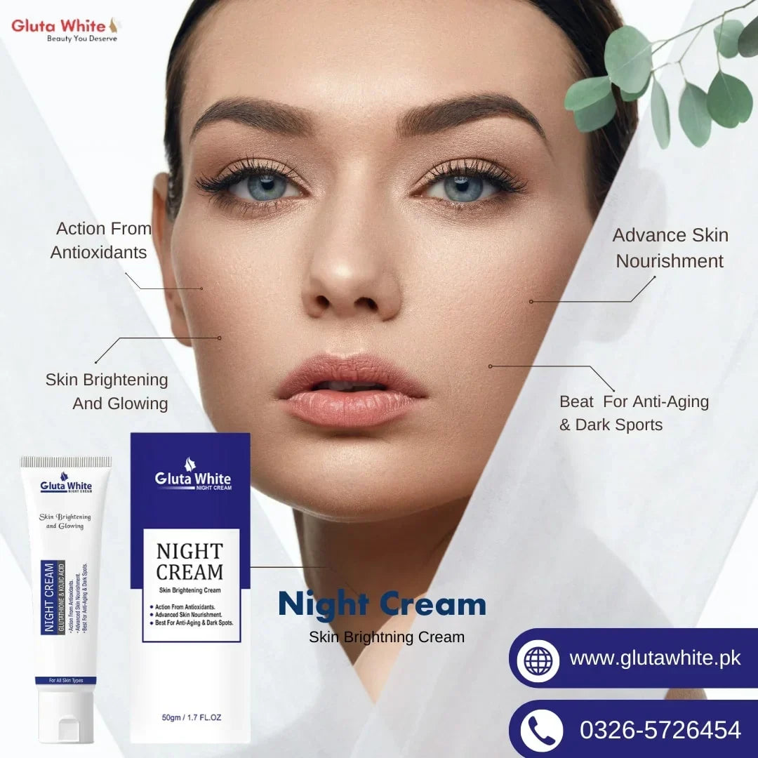Gluta White Night Cream – 50gm - Buy Online in Pakistan at Cosmia.pk