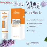 Gluta White Sun Block SPF-60 – 50gm - Buy Online in Pakistan at Cosmia.pk