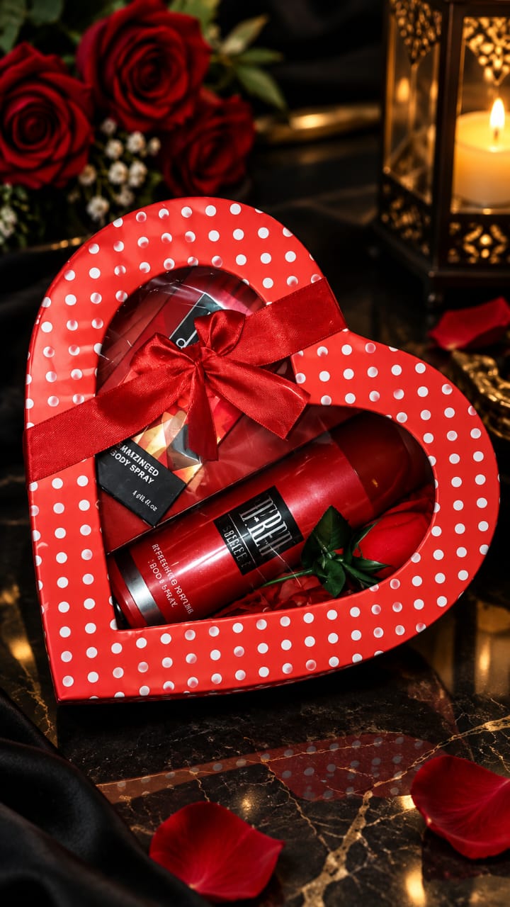 Heart Shape Gift Box Red - IT-RED SCARLET Perfume and Body Spray Gift Set