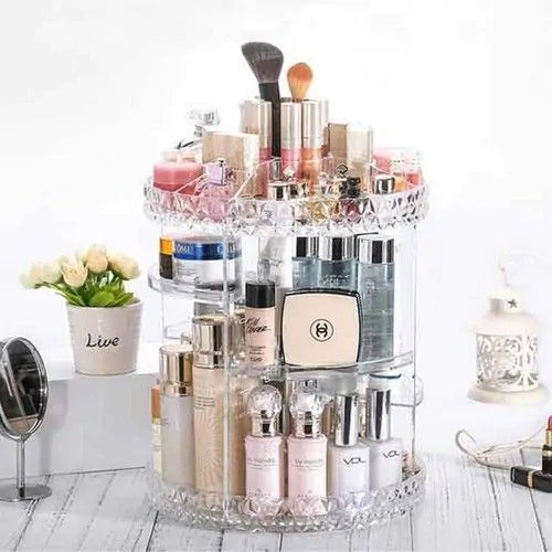360° Rotating Acrylic Diamond Cosmetic Organizer - Buy Online in Pakistan at Cosmia.pk