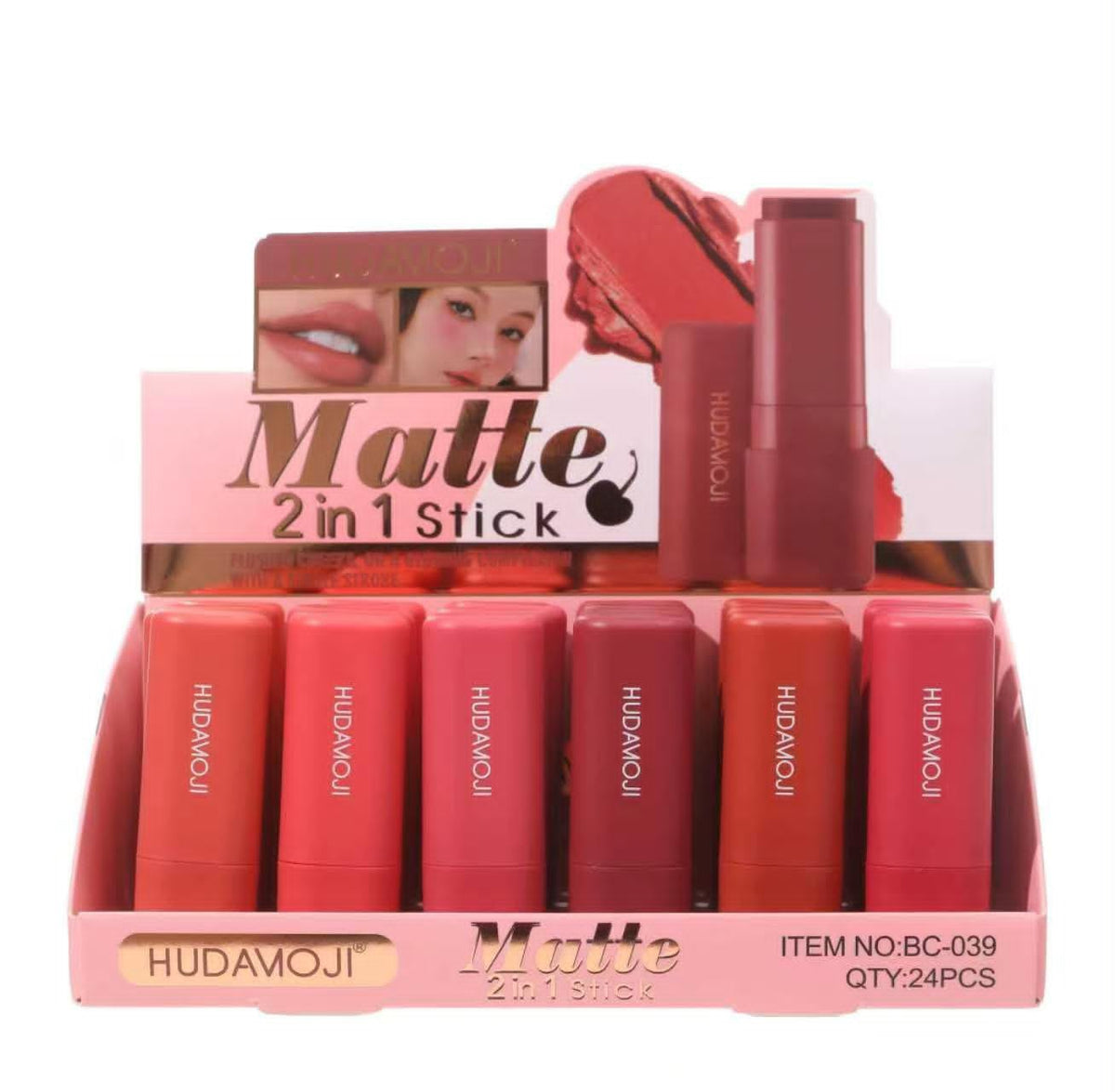 HUDAMOJI Matte 2 in 1 Stick 24pcs Display Box BC-039 - Buy Online in Pakistan at Cosmia.pk