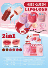 Hues Queen Mini Bag Charm 2-in-1 Lip Gloss with Keychain