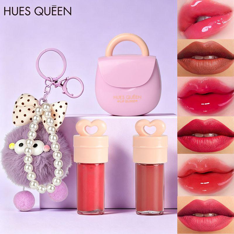 Hues Queen mini bag lip gloss purple with swatches