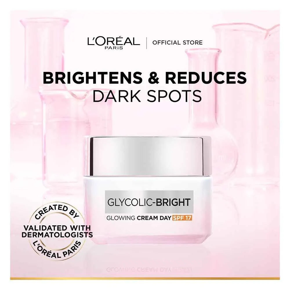 L’Oréal Paris Glycolic Bright Glowing Day Cream SPF17 – 50ml - Buy Online in Pakistan at Cosmia.pk