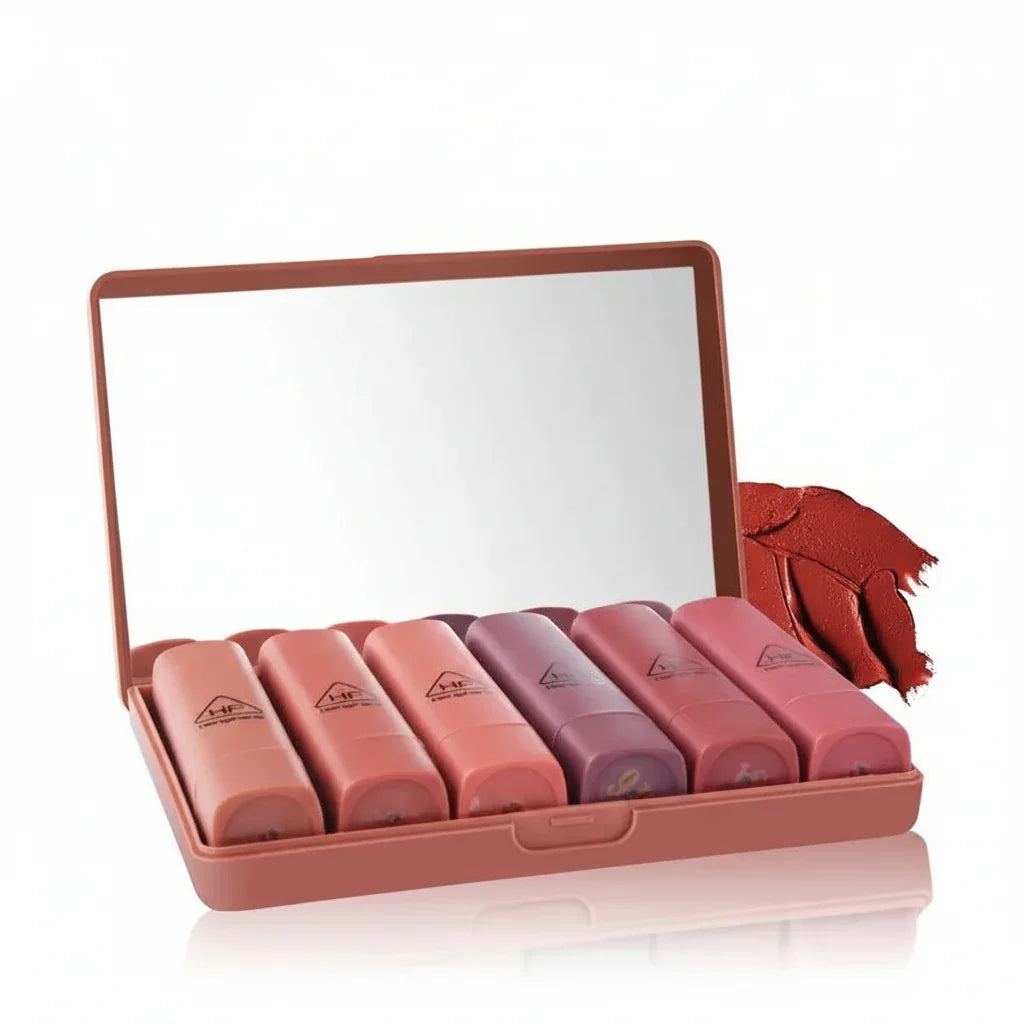 Heng Feng Matte Lipstick With Mirror - 6 Pcs - Buy Online in Pakistan at Cosmia.pk