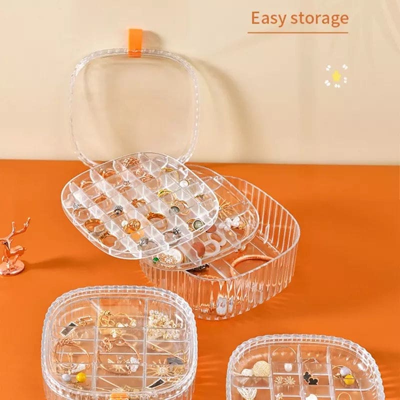 3 Layers Elegant Transparent Crystal Portable Jewllery Box - Buy Online in Pakistan at Cosmia.pk