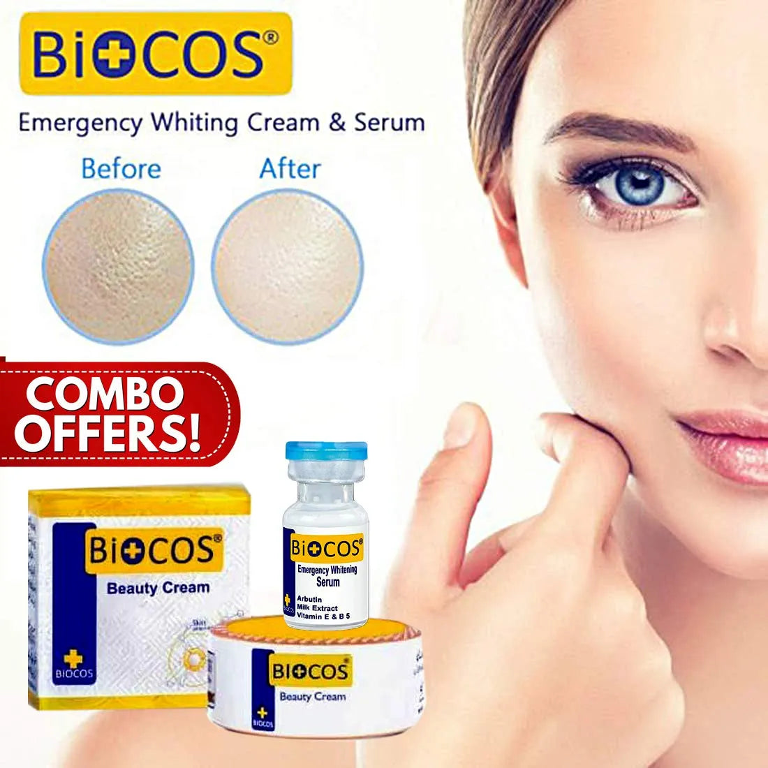 Biocos Beauty Cream Instant Whitening Large - Buy Online in Pakistan at Cosmia.pk