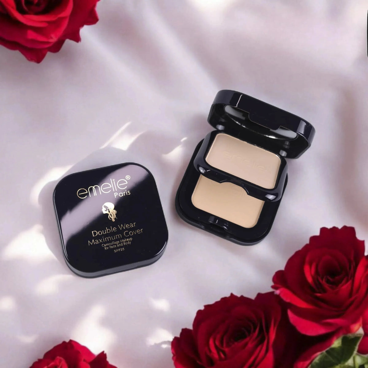 Emelie Double Wear Maximum Cover Pressed Powder - Buy Online in Pakistan at Cosmia.pk