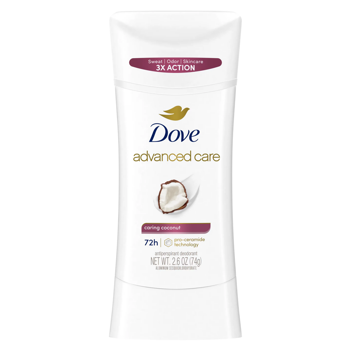 Dove Advanced Care Caring Coconut Antiperspirant Deodorant Stick 74g - Buy Online in Pakistan at Cosmia.pk