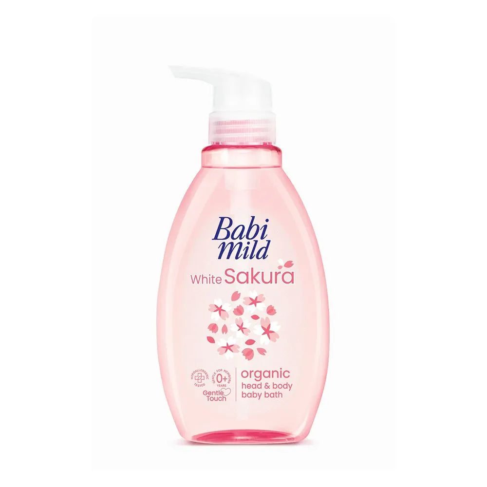 Babi Mild White Sakura Organic Head & Body Baby Bath Wash - Buy Online in Pakistan at Cosmia.pk