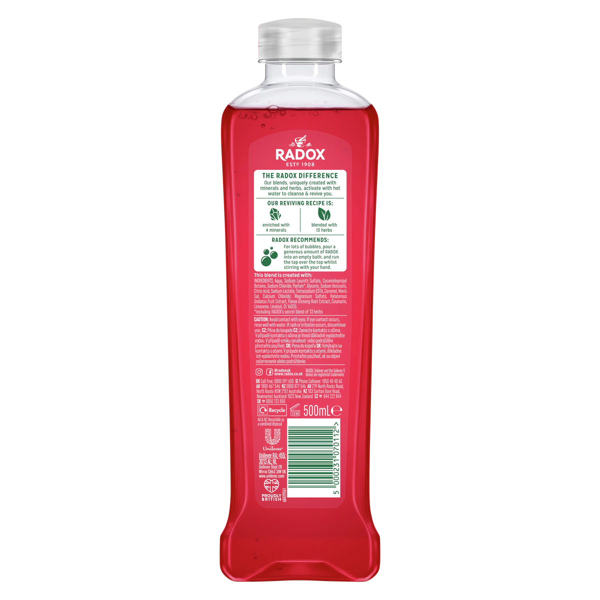 Radox Muscle Therapy Bath Soak with Black Pepper & Ginseng - 500ml - Buy Online in Pakistan at Cosmia.pk