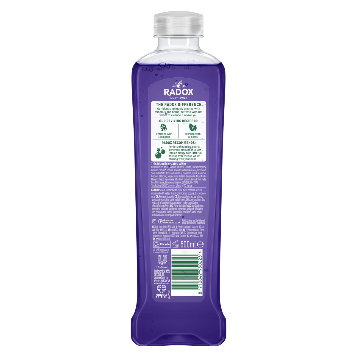 Radox Feel Relaxed Bath Soak with Lavender & Waterlily - 500ml - Buy Online in Pakistan at Cosmia.pk